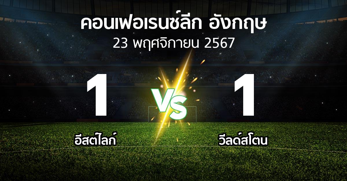 ผลบอล : อีสต์ไลก์ vs วีลด์สโตน (คอนเฟอเรนซ์ลีก อังกฤษ 2024-2025)