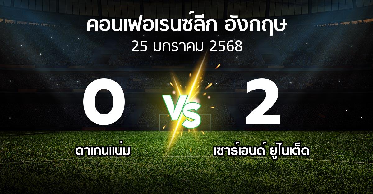 ผลบอล : ดาเกนแน่ม vs เซาธ์เอนด์ ยูไนเต็ด (คอนเฟอเรนซ์ลีก อังกฤษ 2024-2025)