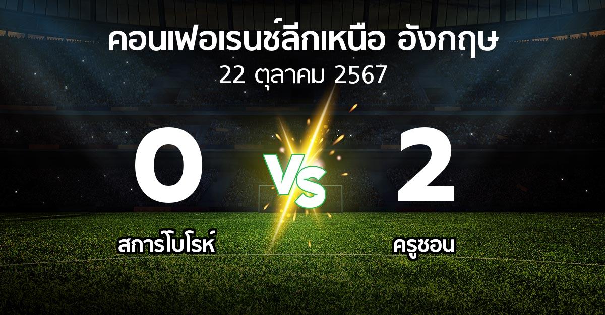 ผลบอล : สการ์โบโรห์ vs ครูซอน (คอนเฟอเรนช์ลีกเหนืออังกฤษ 2024-2025)