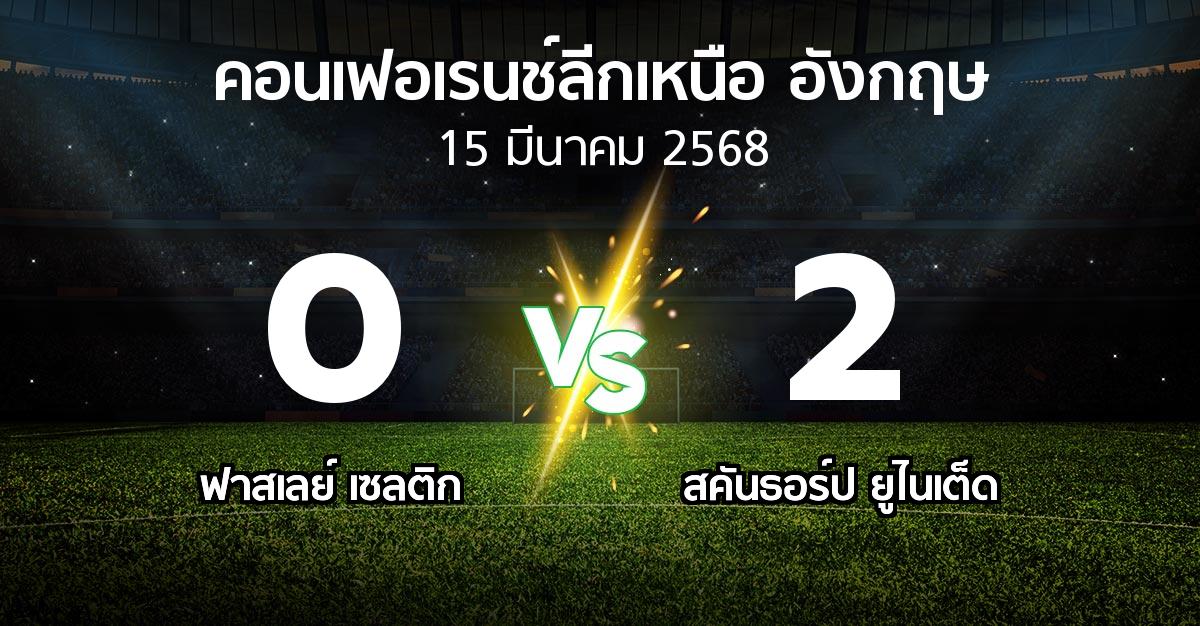 ผลบอล : ฟาสเลย์ เซลติก vs สคันธอร์ป ยูไนเต็ด (คอนเฟอเรนช์ลีกเหนืออังกฤษ 2024-2025)