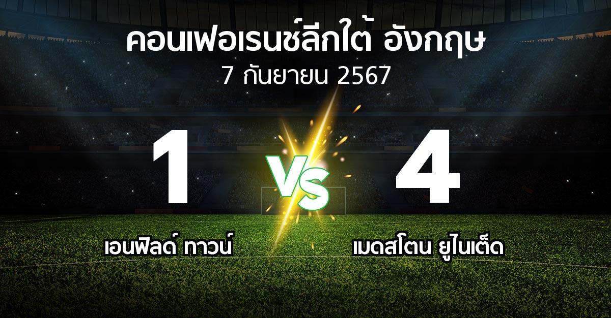 ผลบอล : เอนฟิลด์ ทาวน์ vs เมดสโตน ยูไนเต็ด (คอนเฟอเรนช์ลีกใต้อังกฤษ 2024-2025)