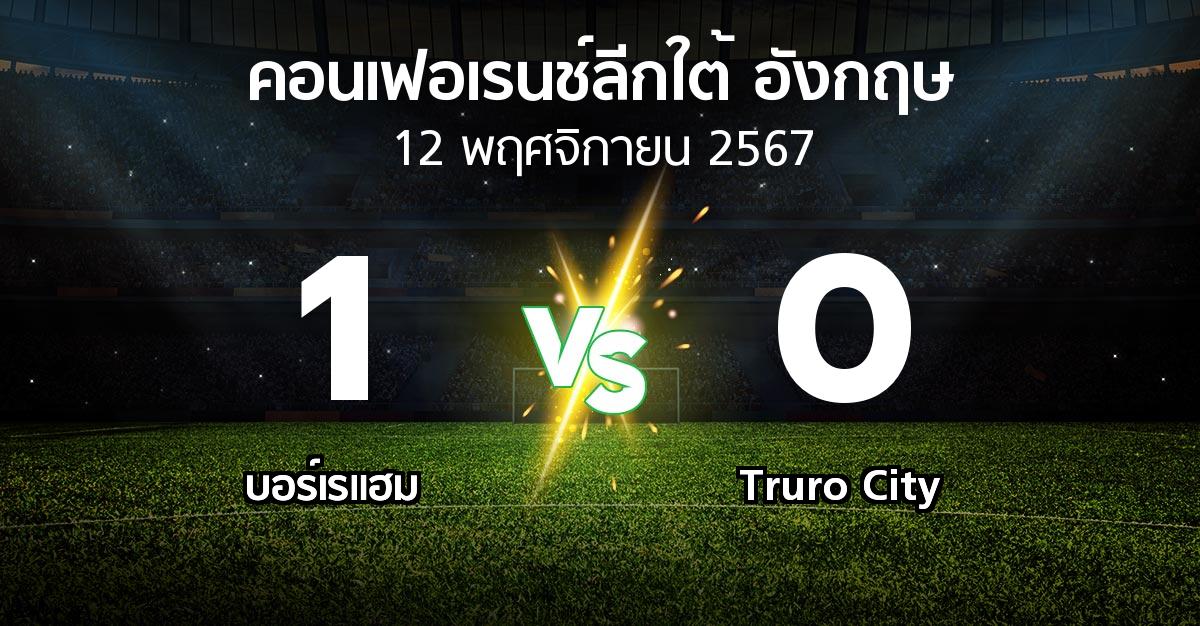 ผลบอล : บอร์เรแฮม vs Truro City (คอนเฟอเรนช์ลีกใต้อังกฤษ 2024-2025)