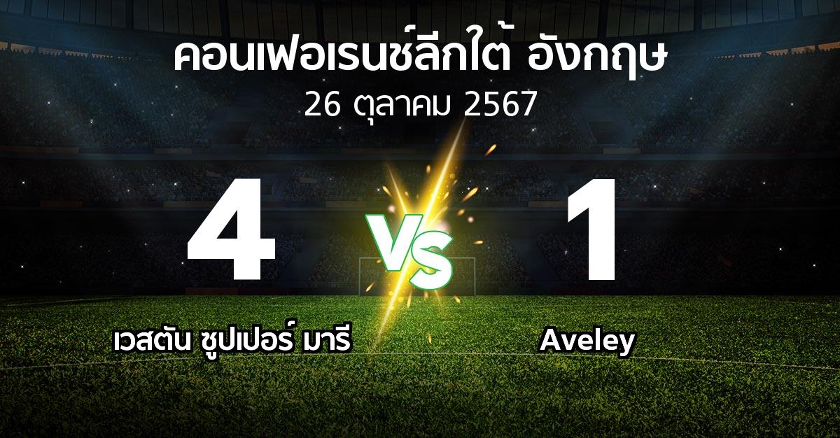 ผลบอล : เวสตัน ซูปเปอร์ มารี vs Aveley (คอนเฟอเรนช์ลีกใต้อังกฤษ 2024-2025)