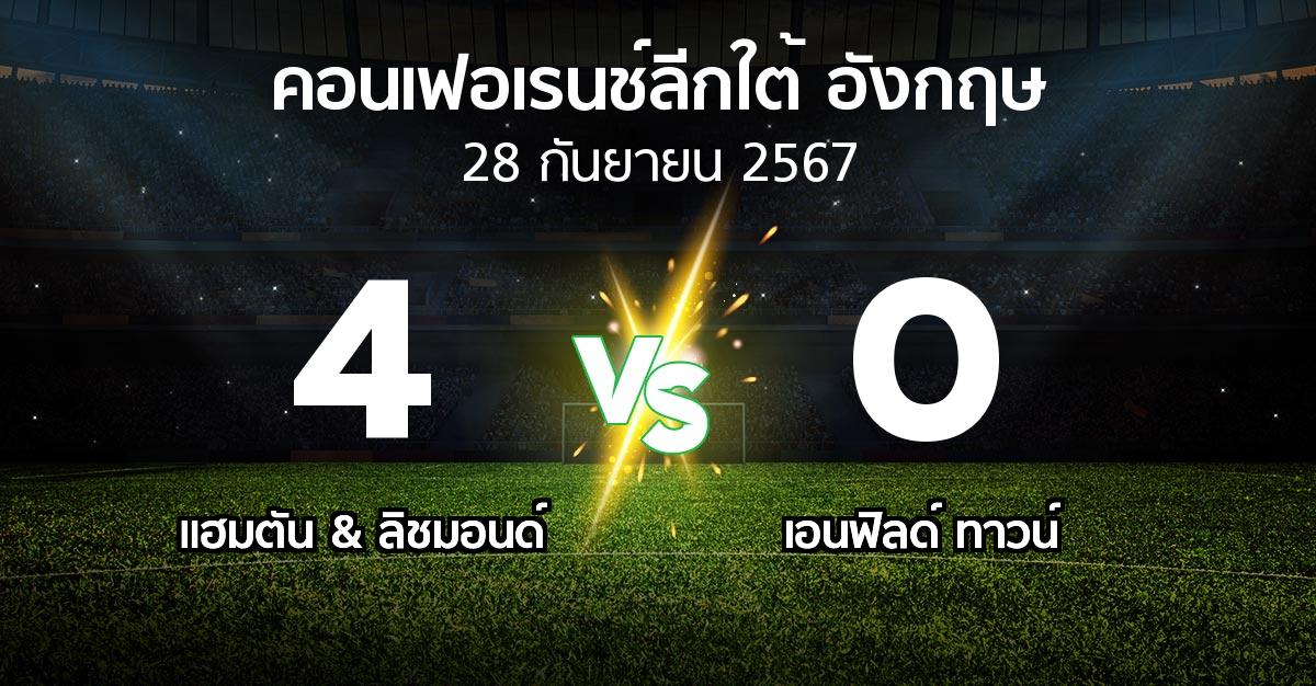 ผลบอล : แฮมตัน & ลิชมอนด์ vs เอนฟิลด์ ทาวน์ (คอนเฟอเรนช์ลีกใต้อังกฤษ 2024-2025)