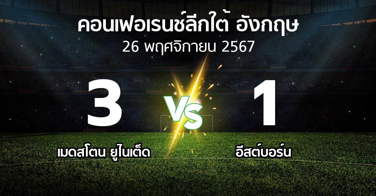 ผลบอล : เมดสโตน ยูไนเต็ด vs อีสต์บอร์น (คอนเฟอเรนช์ลีกใต้อังกฤษ 2024-2025)