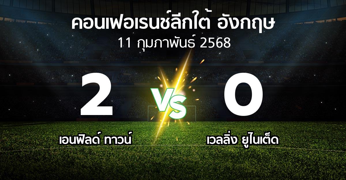 ผลบอล : เอนฟิลด์ ทาวน์ vs เวลลิ่ง ยูไนเต็ด (คอนเฟอเรนช์ลีกใต้อังกฤษ 2024-2025)