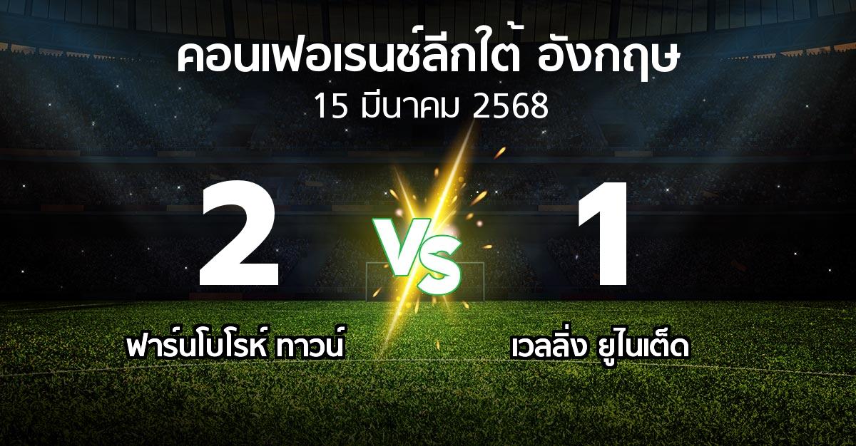 ผลบอล : ฟาร์นโบโรห์ ทาวน์ vs เวลลิ่ง ยูไนเต็ด (คอนเฟอเรนช์ลีกใต้อังกฤษ 2024-2025)