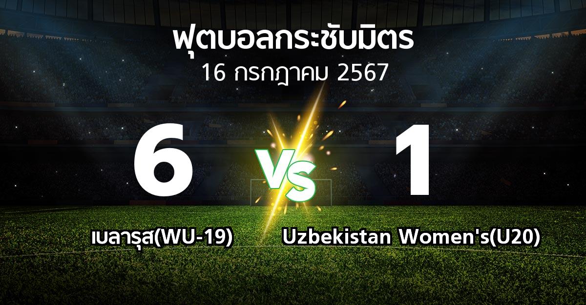 โปรแกรมบอล : เบลารุส(WU-19) vs Uzbekistan Women's(U20) (ฟุตบอลกระชับมิตร)