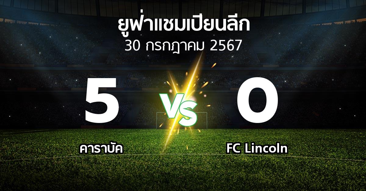 ผลบอล : คาราบัค vs FC Lincoln (ยูฟ่า แชมเปียนส์ลีก 2024-2025)