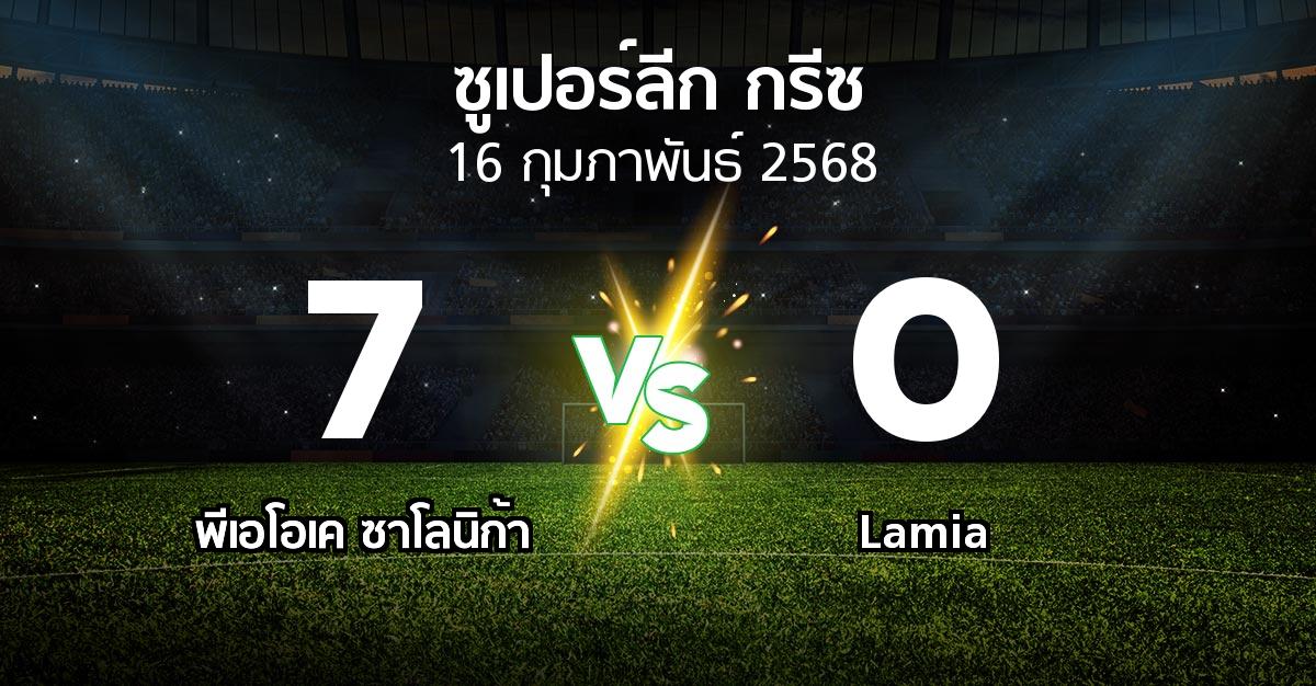 ผลบอล : ซาโลนิก้า vs Lamia (ซูเปอร์ลีก-กรีซ 2024-2025)