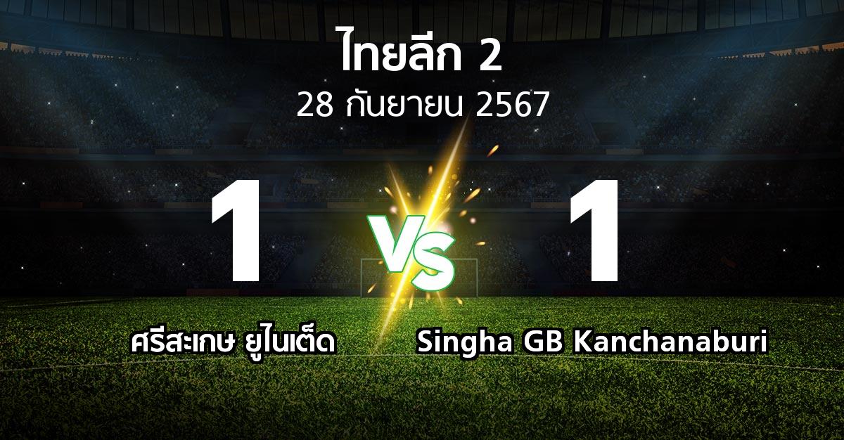 ผลบอล : ศรีสะเกษ ยูไนเต็ด vs Singha GB Kanchanaburi (ไทยลีก 2 2024-2025)