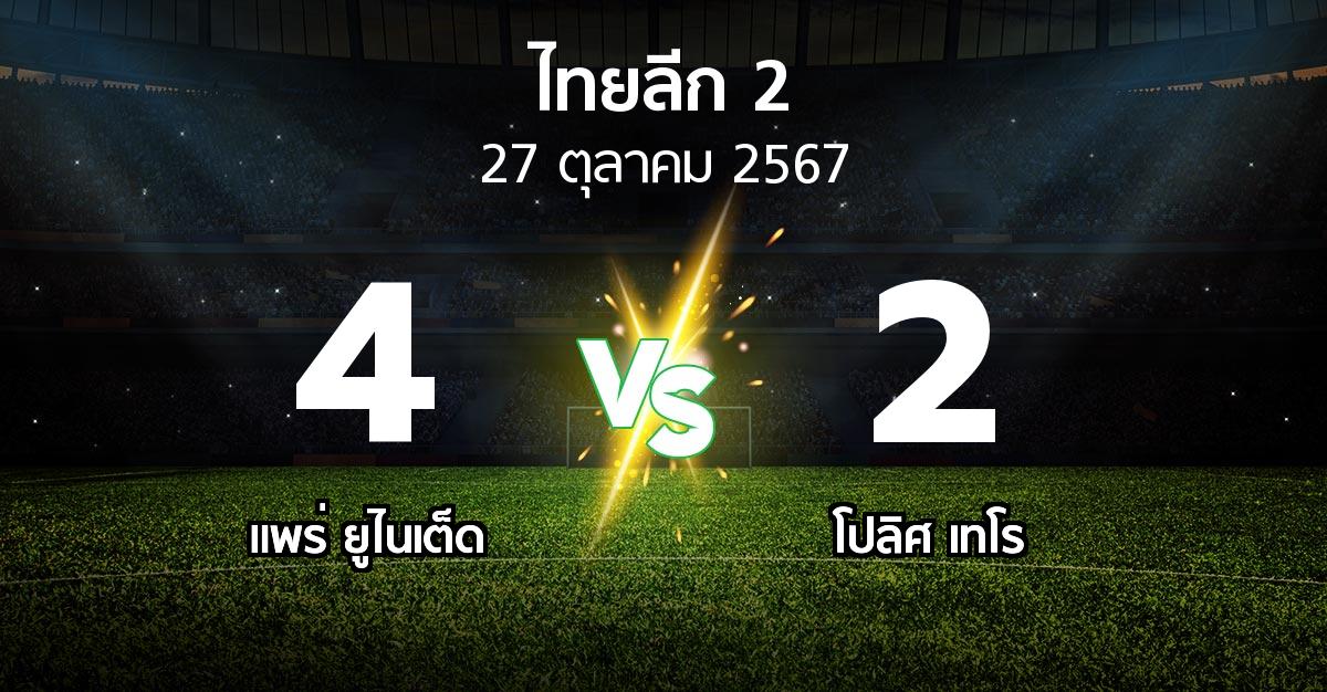 ผลบอล : แพร่ ยูไนเต็ด vs โปลิศ เทโร (ไทยลีก 2 2024-2025)