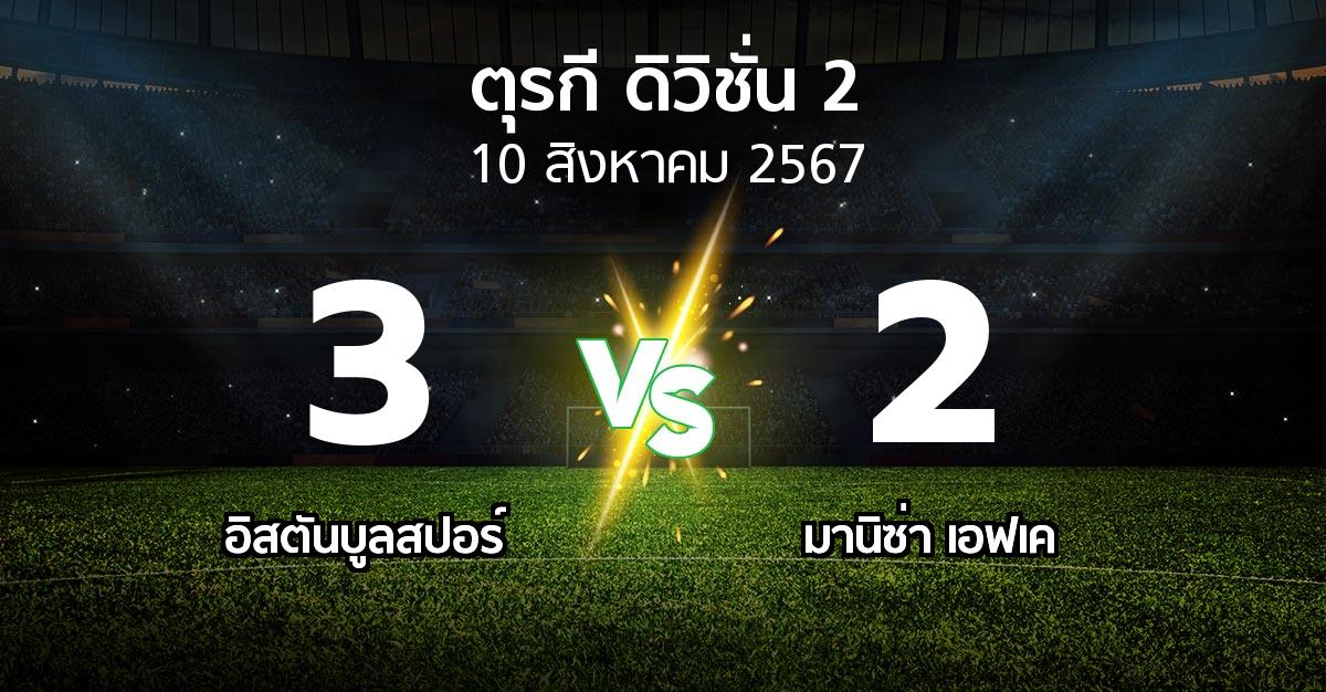 ผลบอล : อิสตันบูลสปอร์ vs มานิซ่า เอฟเค (ตุรกี-ดิวิชั่น-2 2024-2025)