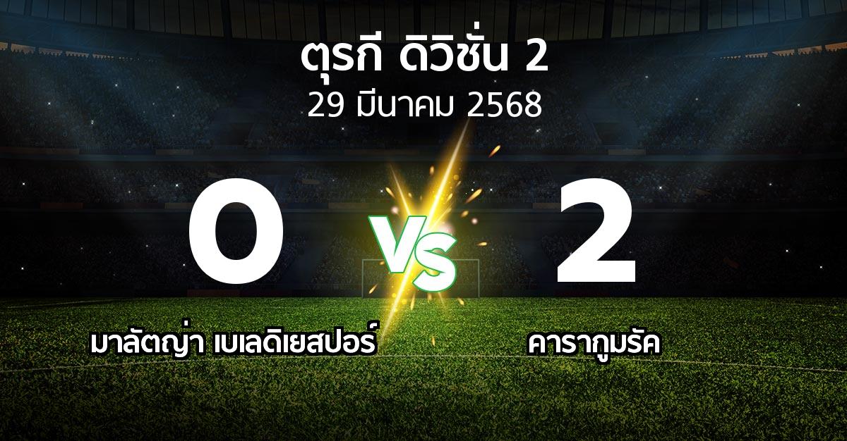 ผลบอล : มาลัตญ่า เบเลดิเยสปอร์ vs คารากูมรัค (ตุรกี-ดิวิชั่น-2 2024-2025)