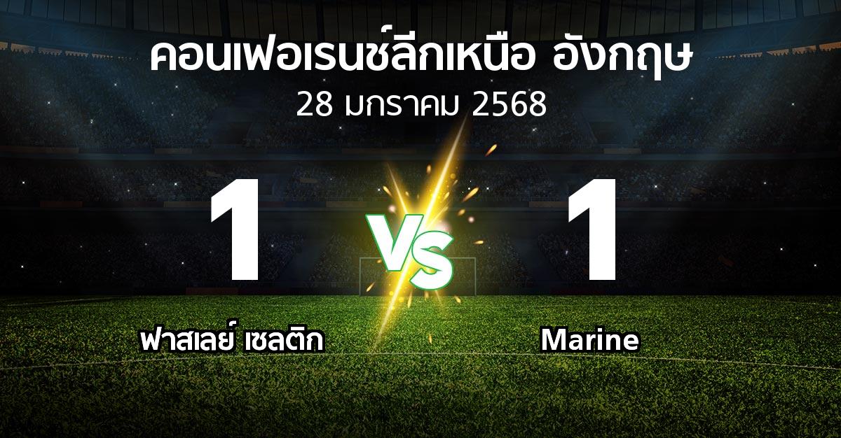 ผลบอล : ฟาสเลย์ เซลติก vs Marine (คอนเฟอเรนช์ลีกเหนืออังกฤษ 2024-2025)