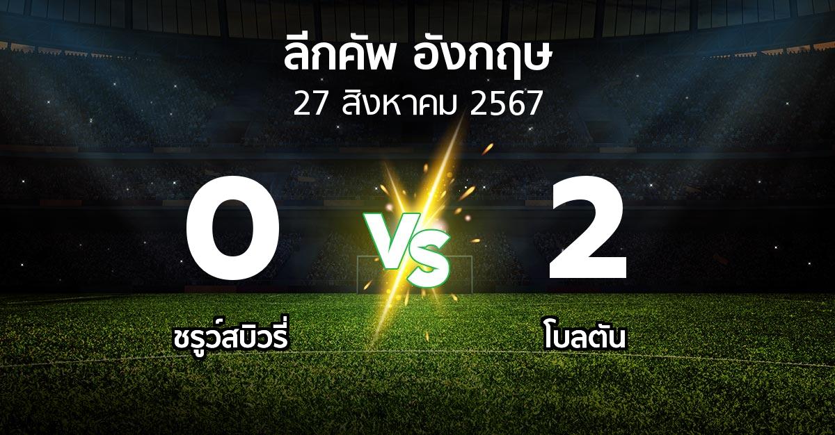 ผลบอล : ชรูว์สบิวรี่ vs โบลตัน (ลีกคัพ 2024-2025)