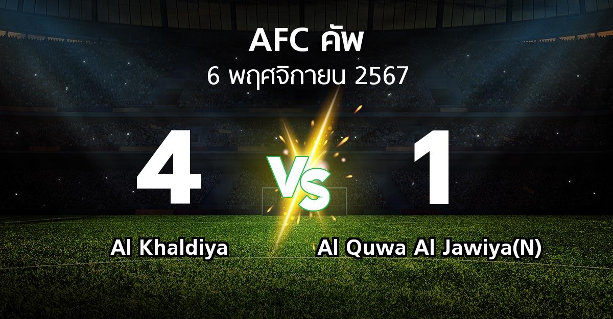 ผลบอล : Al Khaldiya vs Al Quwa Al Jawiya(N) (เอเอฟซีคัพ 2024-2025)