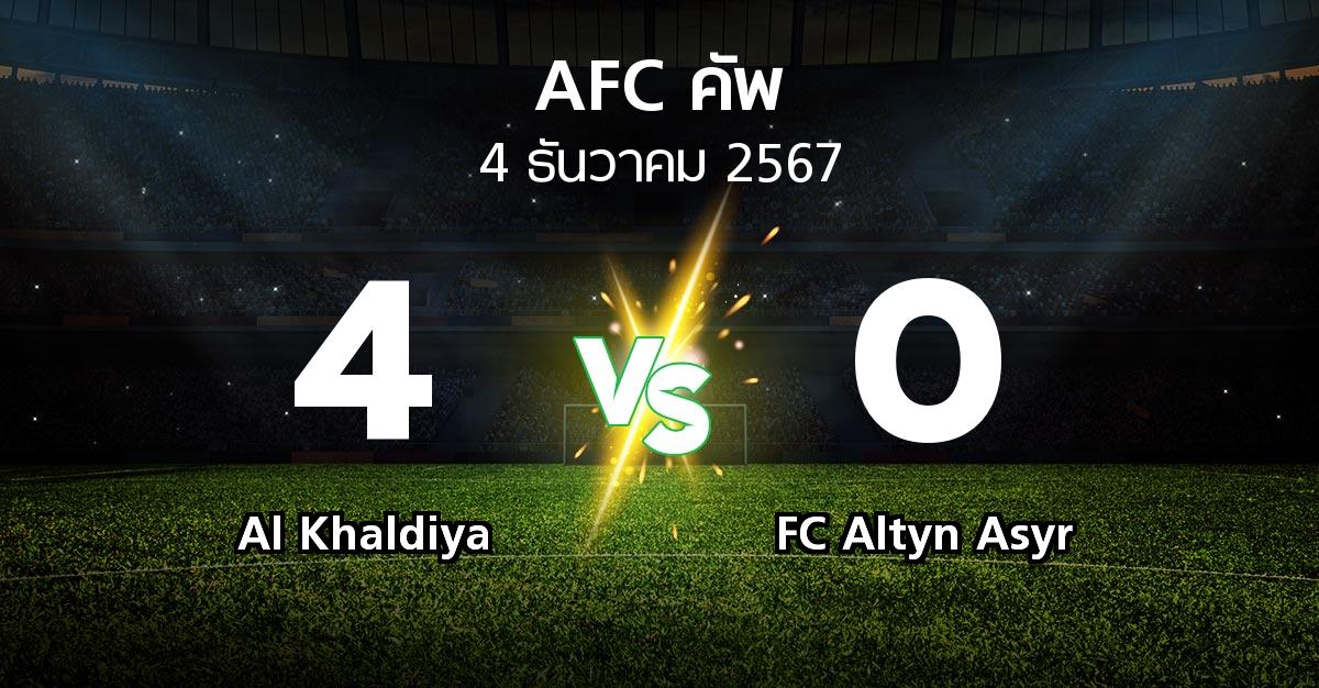 ผลบอล : Al Khaldiya vs FC Altyn Asyr (เอเอฟซีคัพ 2024-2025)