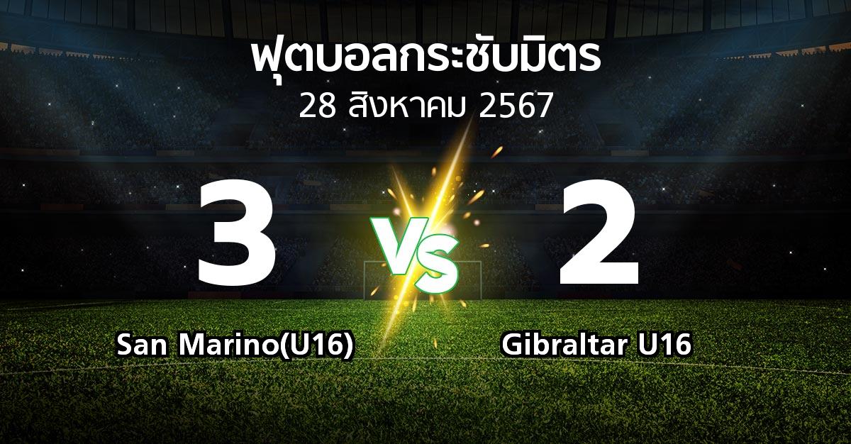 โปรแกรมบอล : San Marino(U16) vs Gibraltar U16 (ฟุตบอลกระชับมิตร)