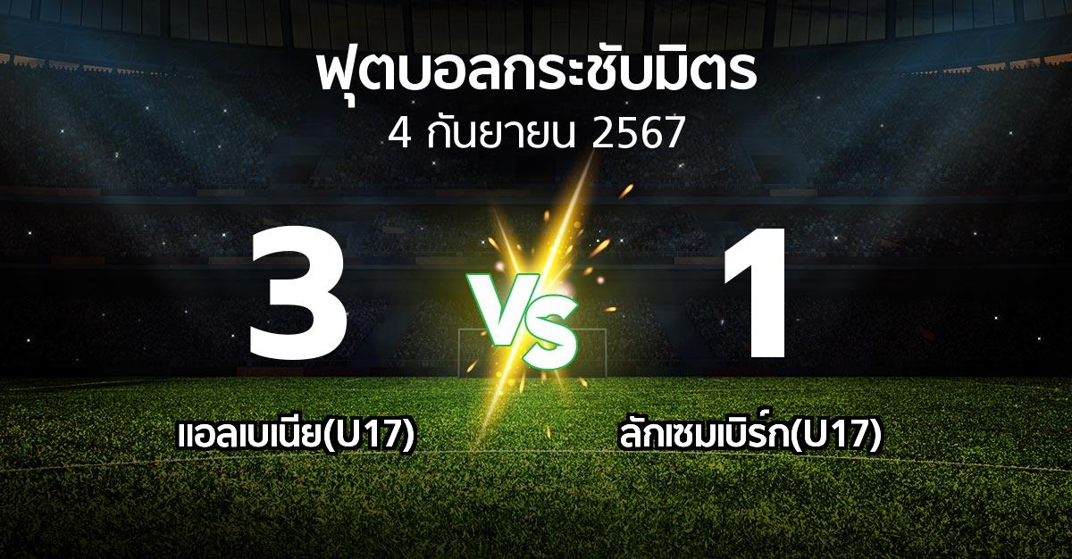 โปรแกรมบอล : แอลเบเนีย(U17) vs ลักเซมเบิร์ก(U17) (ฟุตบอลกระชับมิตร)