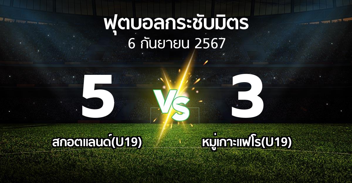 โปรแกรมบอล : สกอตแลนด์(U19) vs หมู่เกาะแฟโร(U19) (ฟุตบอลกระชับมิตร)