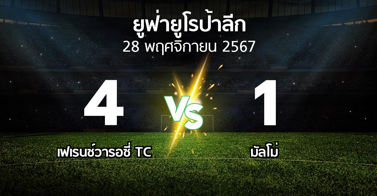 ผลบอล : เฟเรนซ์วารอซี่ TC vs มัลโม่ (ยูฟ่า ยูโรป้าลีก 2024-2025)