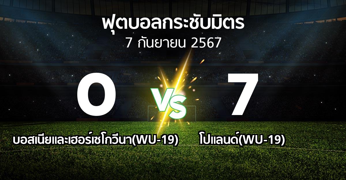 โปรแกรมบอล : บอสเนียและเฮอร์เซโกวีนา(WU-19) vs โปแลนด์(WU-19) (ฟุตบอลกระชับมิตร)