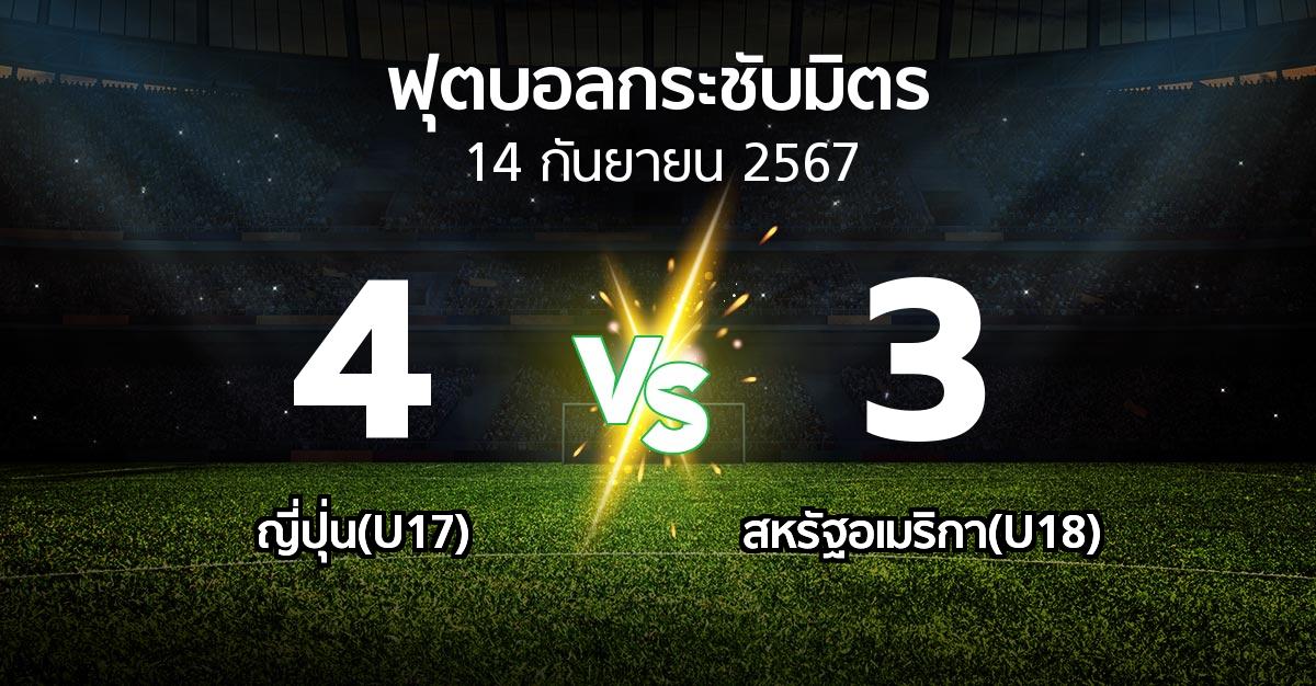 โปรแกรมบอล : ญี่ปุ่น(U17) vs สหรัฐอเมริกา(U18) (ฟุตบอลกระชับมิตร)