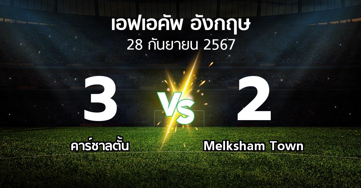 ผลบอล : คาร์ชาลตั้น vs Melksham Town (เอฟเอ คัพ 2024-2025)