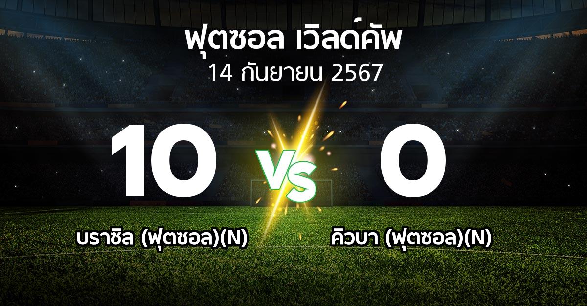 ผลบอล : บราซิล (ฟุตซอล)(N) vs คิวบา (ฟุตซอล)(N) (ฟุตซอล-เวิลด์คัพ 2024)