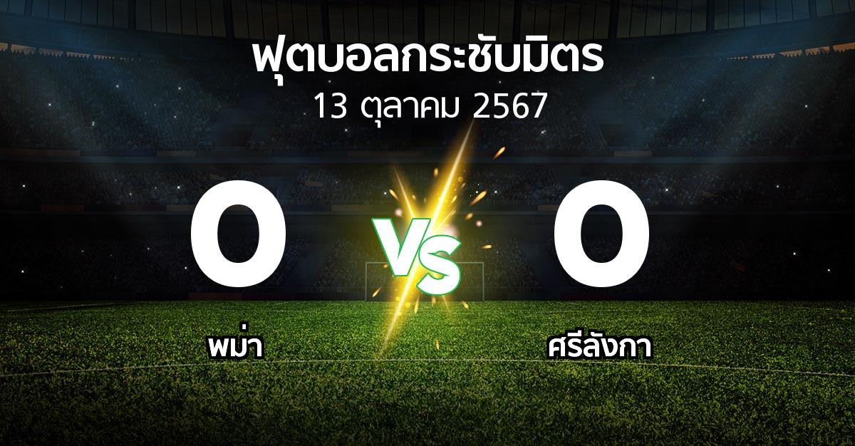 โปรแกรมบอล : พม่า vs ศรีลังกา (ฟุตบอลกระชับมิตร)