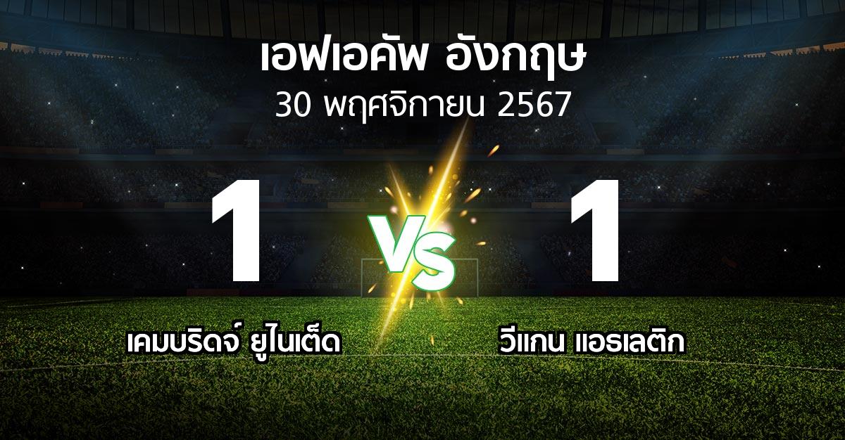 ผลบอล : เคมบริดจ์ ยูไนเต็ด vs วีแกน แอธเลติก (เอฟเอ คัพ 2024-2025)