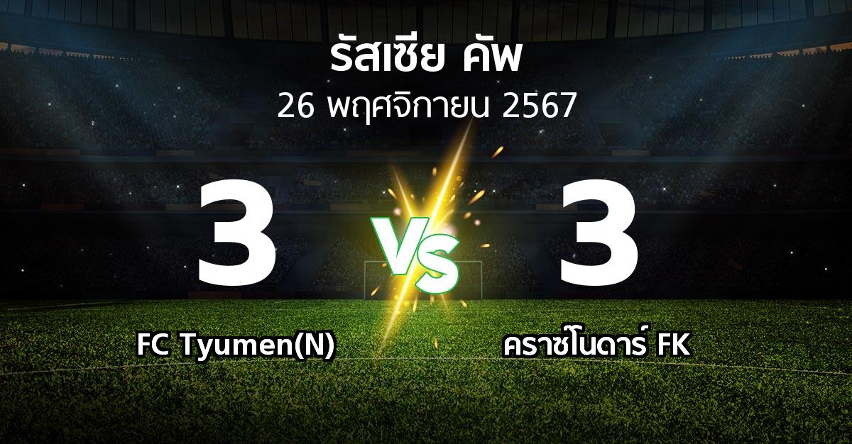 ผลบอล : FC Tyumen(N) vs คราซ์โนดาร์ FK (รัสเซีย-คัพ 2024-2025)