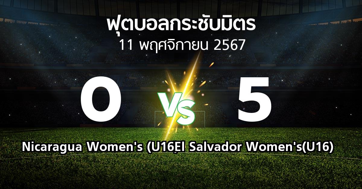 โปรแกรมบอล : Nicaragua Women's (U16) vs El Salvador Women's(U16) (ฟุตบอลกระชับมิตร)