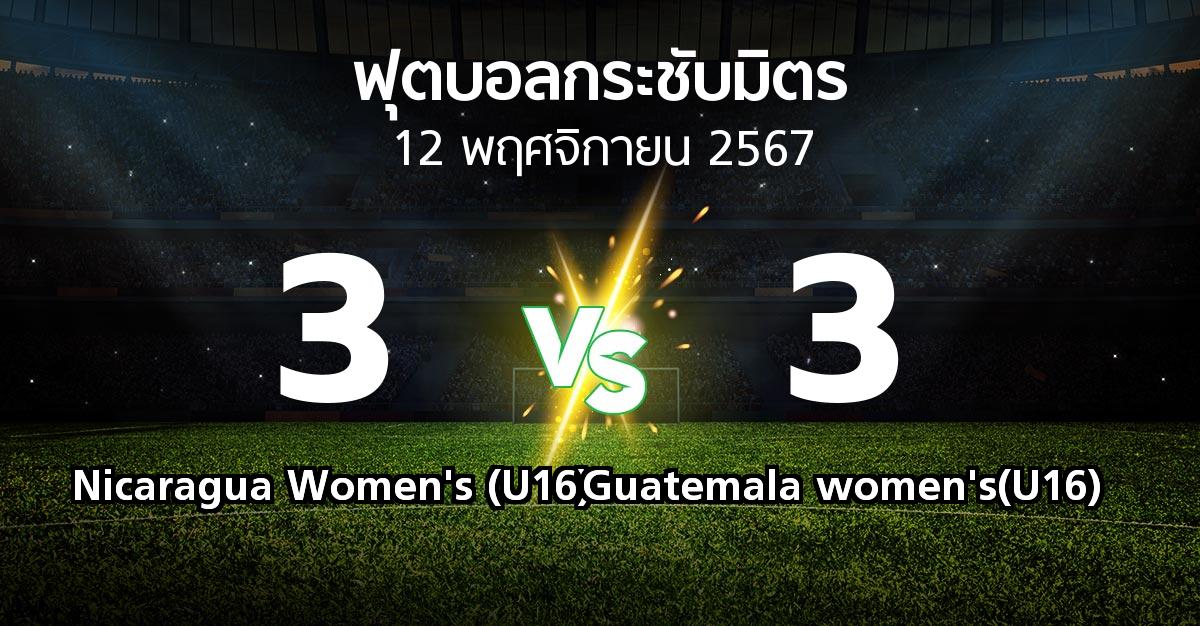 โปรแกรมบอล : Nicaragua Women's (U16) vs Guatemala women's(U16) (ฟุตบอลกระชับมิตร)