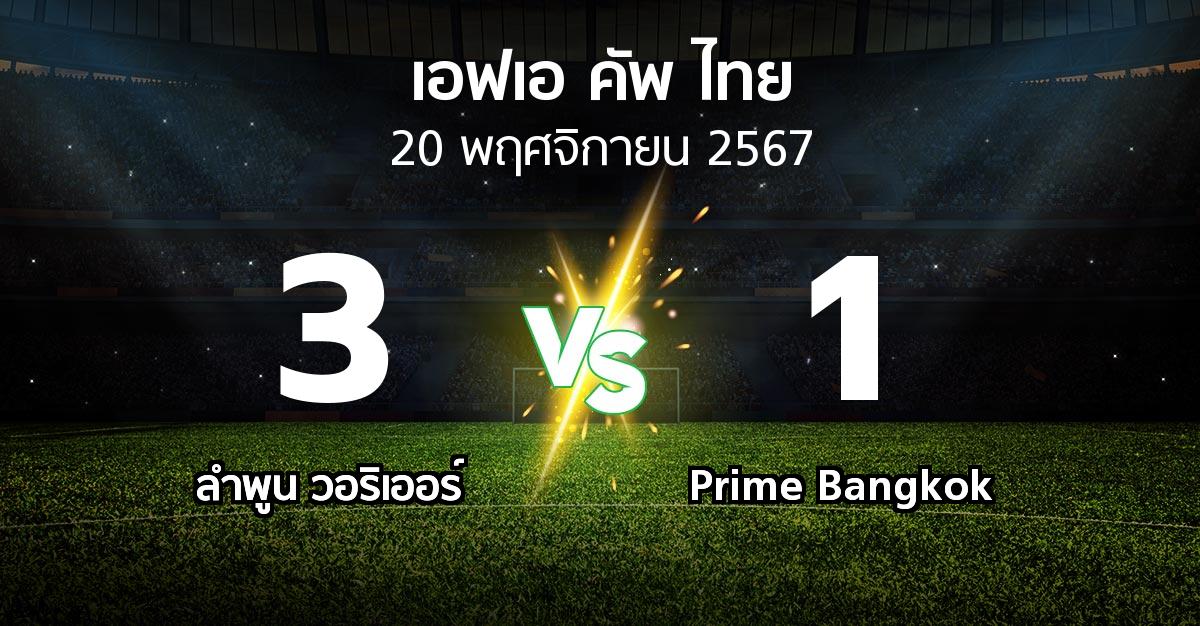 ผลบอล : ลำพูน วอริเออร์ vs Prime Bangkok (ไทยเอฟเอคัพ 2024-2025)