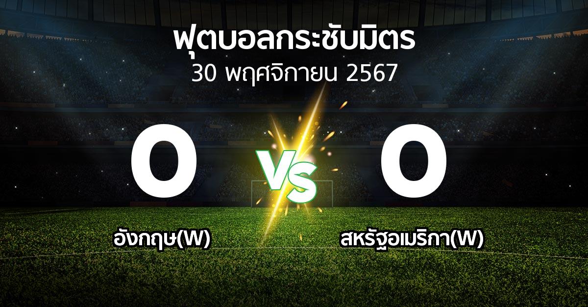 โปรแกรมบอล : อังกฤษ(W) vs สหรัฐอเมริกา(W) (ฟุตบอลกระชับมิตร)