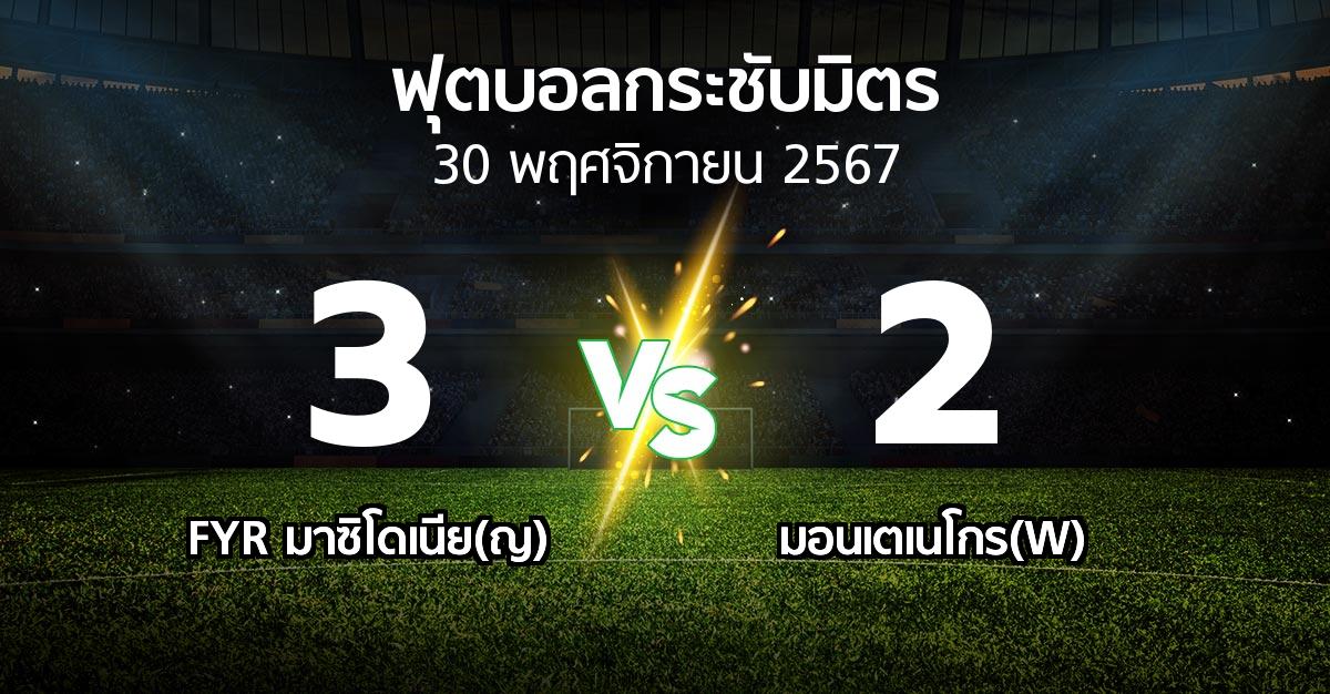 โปรแกรมบอล : FYR มาซิโดเนีย(ญ) vs มอนเตเนโกร(W) (ฟุตบอลกระชับมิตร)