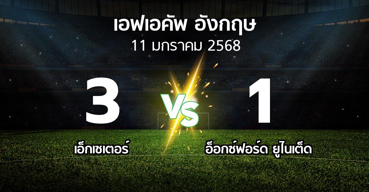 ผลบอล : เอ็กเซเตอร์ vs อ็อกซ์ฟอร์ด ยูไนเต็ด (เอฟเอ คัพ 2024-2025)