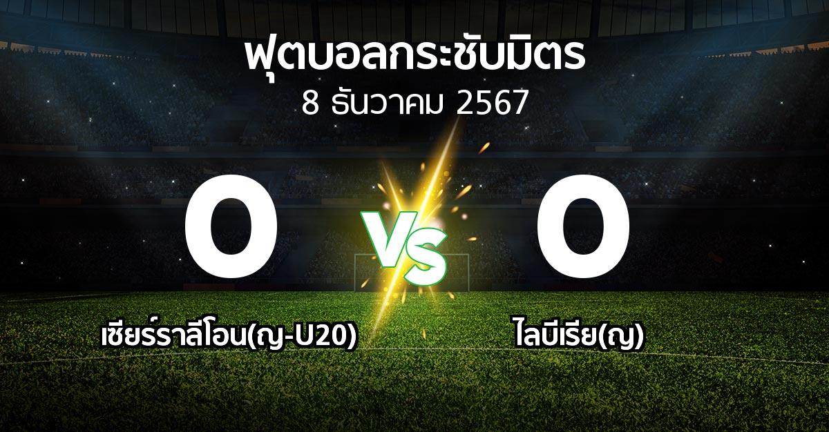 โปรแกรมบอล : เซียร์ราลีโอน(ญ-U20) vs ไลบีเรีย(ญ) (ฟุตบอลกระชับมิตร)