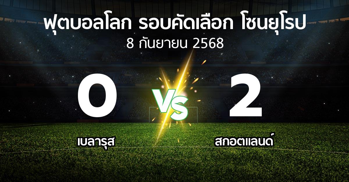 ผลบอล : เบลารุส vs สกอตแลนด์ (ฟุตบอลโลก-รอบคัดเลือก-โซนยุโรป 2025-2026)