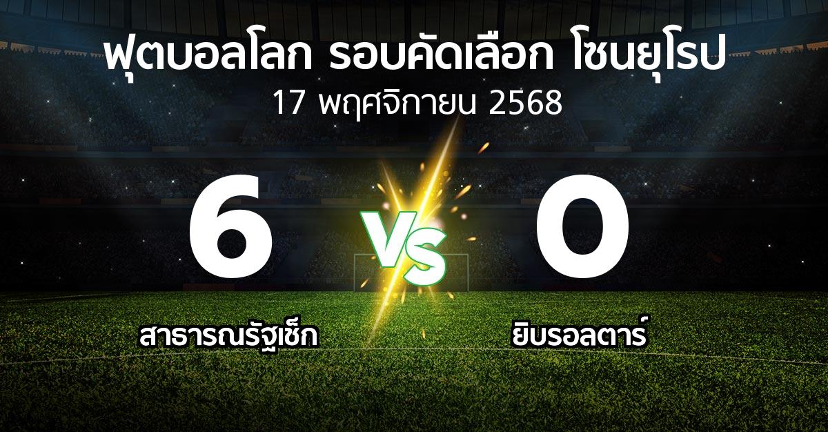 ผลบอล : สาธารณรัฐเช็ก vs ยิบรอลตาร์ (ฟุตบอลโลก-รอบคัดเลือก-โซนยุโรป 2025-2026)
