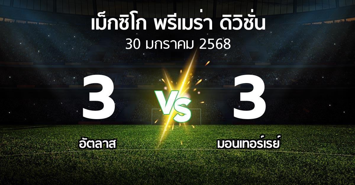 ผลบอล : อัตลาส vs มอนเทอร์เรย์ (เม็กซิโก-พรีเมร่า-ดิวิชั่น 2024-2025)