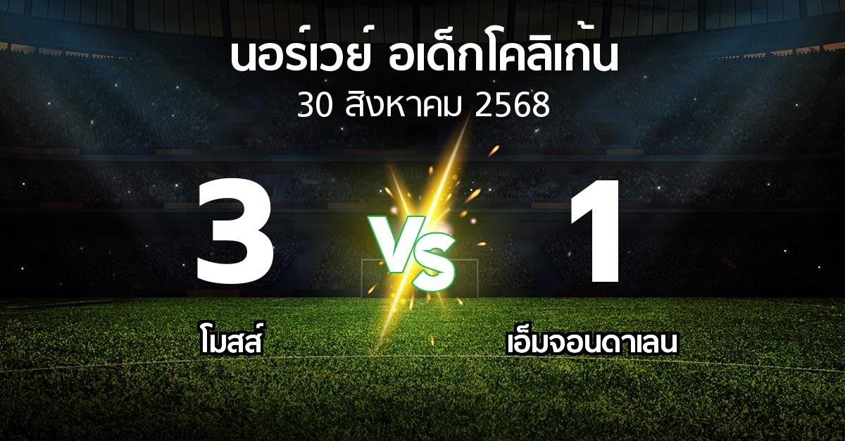 ผลบอล : โมสส์ vs เอ็มจอนดาเลน (นอร์เวย์-อเด็กโคลิเก้น 2025)