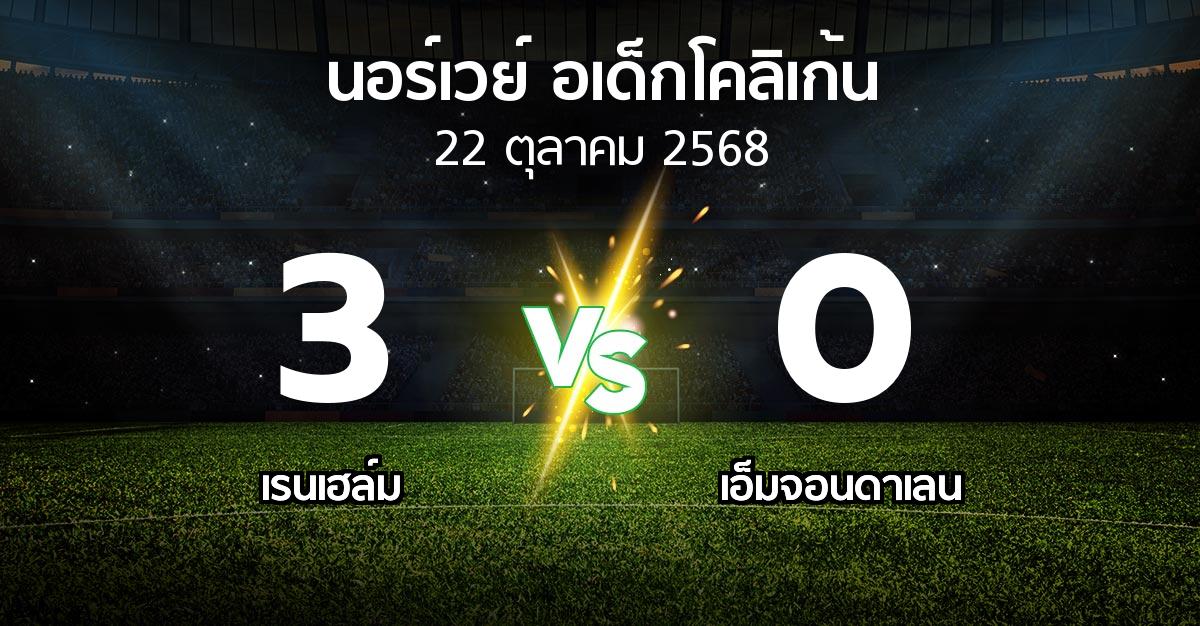 ผลบอล : เรนเฮล์ม vs เอ็มจอนดาเลน (นอร์เวย์-อเด็กโคลิเก้น 2025)