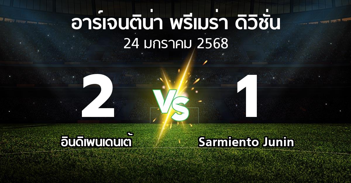 ผลบอล : อินดิเพนเดนเต้ vs Sarmiento Junin (อาร์เจนติน่า-พรีเมร่า-ดิวิชั่น 2025)