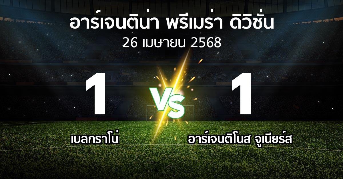 ผลบอล : เบลกราโน่ vs อาร์เจนติโนส จูเนียร์ส (อาร์เจนติน่า-พรีเมร่า-ดิวิชั่น 2025)
