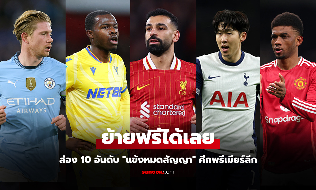 ส่อง 10 อันดับ "แข้งหมดสัญญา" ค่าตัวแพงในศึกพรีเมียร์ลีก อังกฤษ 2024-25