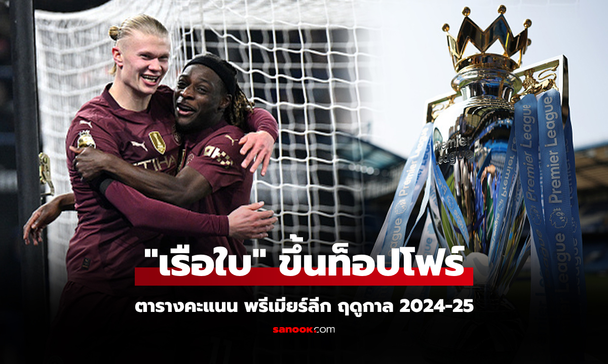 สรุปตารางคะแนนพรีเมียร์ลีกอังกฤษ ฤดูกาล 2024-25 ประจำวันที่ 20 ม.ค. 68