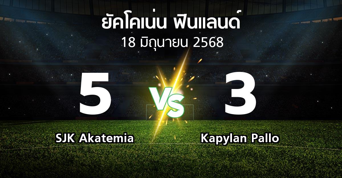 ผลบอล : SJK Akatemia vs Kapylan Pallo (ยัคโคเน่น-ฟินแลนด์ 2025)